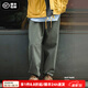馬登工裝美式復(fù)古Easypants卡其休閑褲軍綠色寬松直筒束腳長(zhǎng)褲子男夏 灰綠色 L