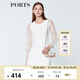 PORTS寶姿商場(chǎng)同款春夏新品女裝歐根紗拼接袖連衣裙 米白 M