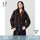玖姿（JUZUI）戶(hù)外工裝機能風(fēng)連帽外套女2025秋季新款JTFQ40501 深紫 L