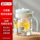 天喜（TIANXI）玻璃水杯女生高顏值辦公室大容量花茶泡茶杯吸管大肚杯禮物950ml