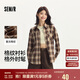 森馬（Semir）長袖襯衫女中長款慵懶寬松落肩秋季chic復(fù)古格紋襯衣101524105004