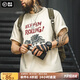 馬登工裝美式復(fù)古涂鴉字母印花短袖T恤男夏季混紡圓領(lǐng)重磅小眾Tee男款 淺杏色 【男士半袖/寬松t恤衫/高街/國內(nèi)潮牌】 2XL 【今日下單 順豐包郵】