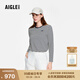 AIGLE【25年秋季新品】艾高經(jīng)典圓領(lǐng)條紋長袖T恤女士外套上衣 帝國深藍(lán)/粉白BO093 36 160/84A