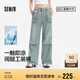森馬（Semir）森柔牛仔|商場(chǎng)同款牛仔褲女抽繩工裝褲2025夏闊腿褲103325124007