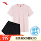 安踏速干套裝丨運(yùn)動(dòng)短袖短褲兩件套女夏季冰絲跑步吸濕透氣羽毛球服