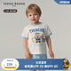 Teenie Weenie Kids小熊童裝25夏季新款男女寶寶印花短袖短褲套裝 藍(lán)色 110 cm