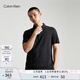 Calvin Klein【吸濕速干】運(yùn)動(dòng)春夏男字母ck拉鏈半襟跑步POLO衫4MS4K170 001-太空黑 M