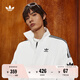 adidas情侶款復(fù)古風(fēng)梭織立領(lǐng)夾克外套男女阿迪達斯官方三葉草 亮白 XL