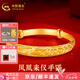 中國黃金（CHINA GOLD）黃金手鐲女款實心足金福字金鐲子結(jié)婚送老婆媽媽生日禮物 鳳凰來儀_30g【定制+國檢5-7工作日】