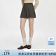 范思藍(lán)恩學(xué)院風(fēng)氣質(zhì)毛呢顯瘦高腰百褶裙2024冬季新款半身裙14480 咖色 M