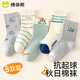棉奇熊男童襪子兒童春秋棉質(zhì)中筒襪男孩棉襪秋冬薄款網(wǎng)眼襪5雙-EW27-3-5