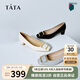 他她（TATA）粗跟單鞋百搭高跟女鞋春季7YO01AQ4 黑色 37