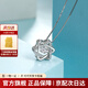 老廟 S925銀套鏈 六角星鋯石掛墜女項鏈鎖骨鏈七夕情人節(jié)禮物 約：2.3g（43cm）