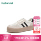 熱風(fēng)（Hotwind）商場(chǎng)同款經(jīng)典復(fù)古德訓(xùn)鞋通勤百搭女鞋運(yùn)動(dòng)透氣舒適厚底板鞋小白鞋 88米黑 (網(wǎng)面H14W4701) 37 (235mm)