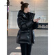 clotho Rennie品牌女裝短款羽絨服女小個(gè)子2025冬季新款韓版收腰連帽加厚外套 黑色 M