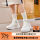 斯凱奇（Skechers）女鞋秋季厚底增高休閑鞋中高幫小白鞋117518 白色/WHT 37