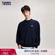 TOMMY JEANS秋冬男女復(fù)古金色鑲邊簽字體字母寬松美式圓領(lǐng)T恤衛(wèi)衣17784 深藍(lán)色C87 L