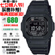 卡西歐（CASIO）G-SHOCK系列小紅圈小方塊系列太陽能電波防水防震手表送禮推薦 小黑圈GW-M5610U-1B太陽能+電波