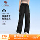 駱駝（CAMEL）速干工裝女褲戶外登山旅行休閑梭織長褲 J25BAYL6079 幻影黑 L