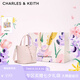 CHARLES&KEITH25秋新品簡(jiǎn)約通勤手提水桶包菜籃子包七夕禮物CK2-10151518 Cotton Candy Pink棉花糖粉 S