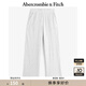 ABERCROMBIE & FITCH女裝24春秋款雅丹風(fēng)復古舒適磨毛羅紋運動(dòng)衛褲長(cháng)褲KI147-4085 淺灰色 XXS (160/60A)