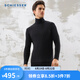 舒雅（SCHIESSER）男土鉑雅黑牌遠(yuǎn)紅外升溫高領(lǐng)厚款保暖內(nèi)衣上衣E5/21165Q 黑色 M 【60-70公斤】