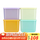 特百惠（Tupperware）新冷藏方盒1L冰箱密封冷藏果蔬食物塑料保鮮盒家居館 4件套1L（藍+橙+紫+黃）