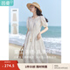 茵曼（INMAN）法式度假小個(gè)子套裝連衣裙2025夏女裝新品高檔白色中長(zhǎng)裙子 悠蘭杏 M