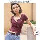 ABERCROMBIE & FITCH女裝25夏新款美式復古經(jīng)典小麋鹿亨利領(lǐng)修身短袖T恤KI139-5704 紫紅色 M (165/96A)
