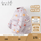 戴維貝拉（DAVE＆BELLA）輕薄兒童羽絨服女童外套男童衣服寶寶嬰幼兒小童羽絨內(nèi)膽男孩冬裝 紫底印花 100 cm（建議身高90-100cm）