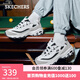 斯凱奇（Skechers）熊貓鞋黑白金休閑運動(dòng)厚底增高經(jīng)典復古季66666228 女款/白色/淺灰色/WLGY 36.5