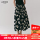 艾諾絲雅詩(shī)【商場(chǎng)同款】2025夏季新品100%棉碎花半身裙長(cháng)裙大裙擺40413595 黑底米花 S