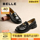 百麗（Belle）海鷗米色樂福鞋女2025春新商場同款通勤百搭鞋D7D1DAA5 黑色 37 (235mm)