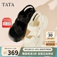他她TATA休閑運(yùn)動(dòng)涼鞋女鞋厚底舒適沙灘涼鞋2025夏季7G304BL5黑色 37