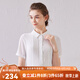 經(jīng)典故事（JANE STORY）寬松氣質(zhì)雪紡衫夏季2025新款高端白色雪紡襯衫收腰短袖襯衣女上衣 S02 L