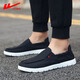 回力帆布鞋男2026春季布鞋一腳蹬懶人鞋老北京布鞋套腳黑色鞋子男國潮 黑色 42