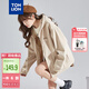 唐獅（TonLion）2025針織外套女休閑衛(wèi)衣開衫連帽上衣 無(wú)絨款淺卡其/二批 M