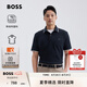 BOSS博斯【七夕節(jié)禮物】【珠地布】男士夏徽標貼片彈力修身短袖Polo衫 404-深藍色 L