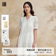 播收腰設計連衣裙女商場(chǎng)同款夏季新款氣質(zhì)優(yōu)雅簡(jiǎn)約長(cháng)裙BDR2LD1421 W40本白 XL