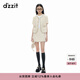 DZZIT地素短外套2024秋季新款都市感粗花呢小香風(fēng)上衣女 米白色 S