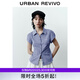 UR2025夏季新款女裝時尚復(fù)古休閑撞色格紋開襟襯衫UYY250067 藍(lán)色格子 S