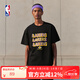 NBA歡樂的運動系列 勇士隊/湖人隊/快船隊 寬松t恤男士運動夏季短袖 湖人隊/黑色 L