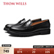 THOM WILLS便士樂(lè )福鞋男士夏季商務(wù)休閑皮鞋英倫風(fēng)懶人一腳蹬真皮舒適男鞋 黑色小牛A5152 39 /6.5碼