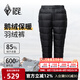 黑冰男女款外穿防寒羽絨褲戶外加厚保暖600蓬鵝絨褲 FAF8155 黑色 L