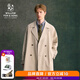 William fox&sons100%高密精紡褶皺復(fù)古面料英倫復(fù)古經(jīng)典中長(zhǎng)款過(guò)膝休閑風(fēng)衣外套 米白色 L /50