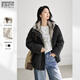 對白（DUIBAI）復古花苞廓形短外套女2025冬季新款高級感仿兔毛內里環(huán)保皮草 靜謐黑 S