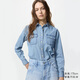 優(yōu)衣庫女裝牛仔工裝襯衫/長(cháng)袖水洗產(chǎn)品外套通勤休閑480004 62 粉藍色 M