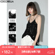 COCOBELLA重工亮片繡吊帶背心微性感V領(lǐng)內(nèi)搭外穿上衣DA13-2 黑色 M