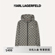 Karl Lagerfeld卡爾拉格斐輕奢男裝夏款潮流連帽薄夾克外套老佛爺1K1D10101019 卡其 XL (52)