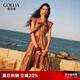歌莉婭天絲連衣裙女夏季貴氣穿搭2025新款獨特飛袖裙子1E5C4K680 91Y啡色 M